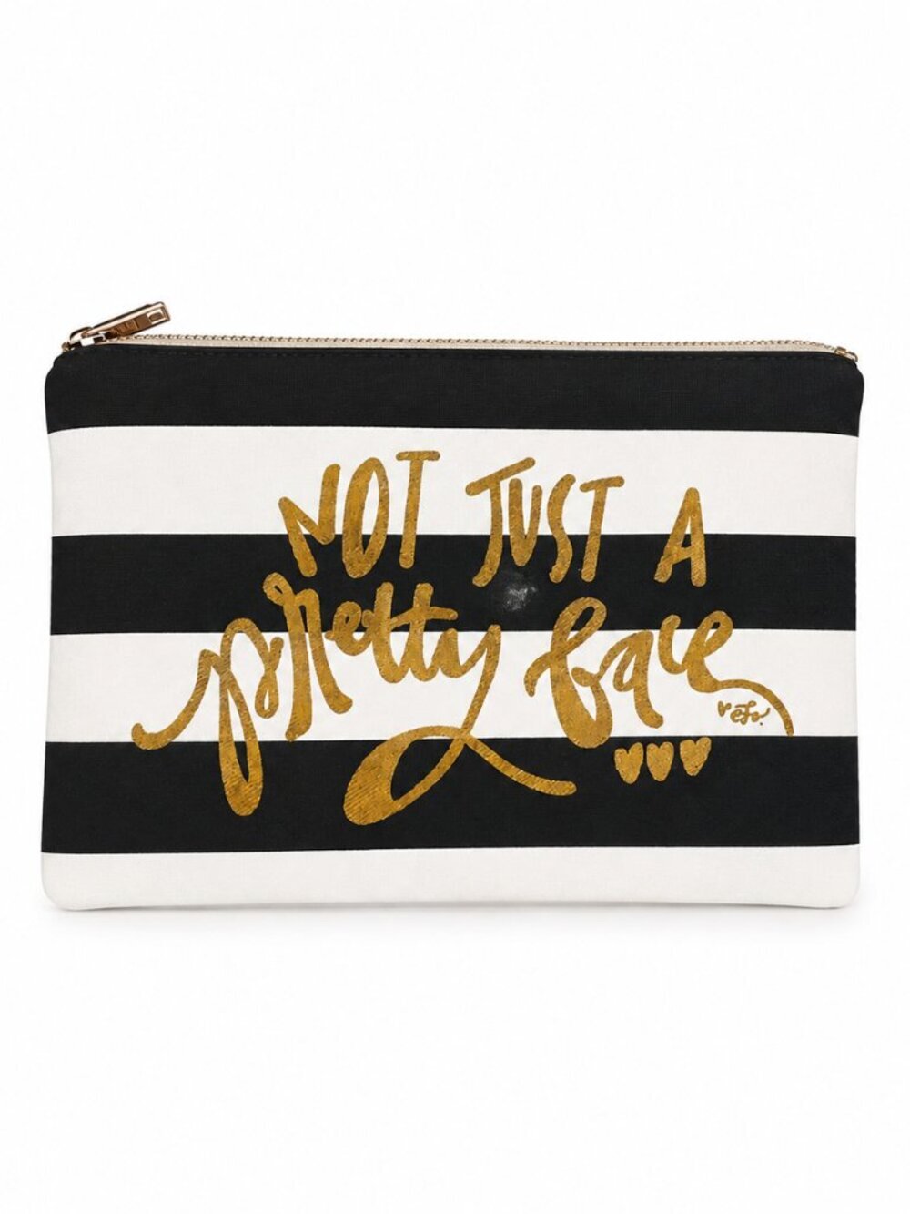 Unbranded Black & White Striped Makeup Bag